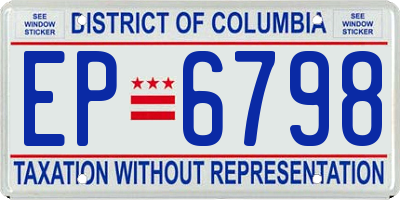 DC license plate EP6798