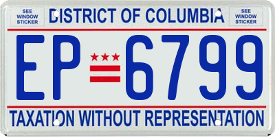DC license plate EP6799