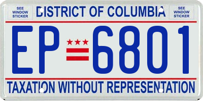 DC license plate EP6801