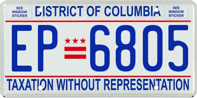 DC license plate EP6805