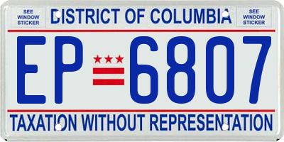 DC license plate EP6807