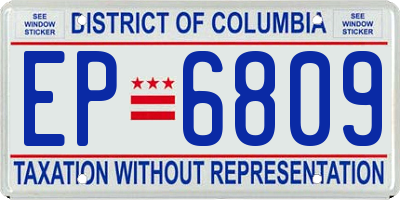 DC license plate EP6809