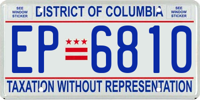 DC license plate EP6810