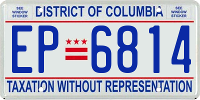 DC license plate EP6814