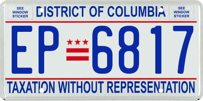 DC license plate EP6817