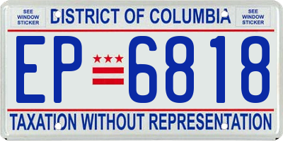 DC license plate EP6818