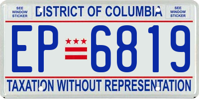 DC license plate EP6819