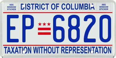 DC license plate EP6820