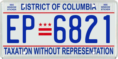 DC license plate EP6821