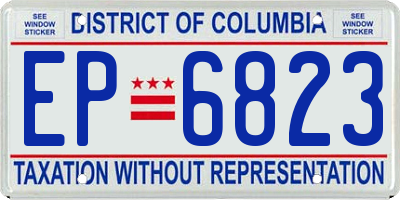 DC license plate EP6823