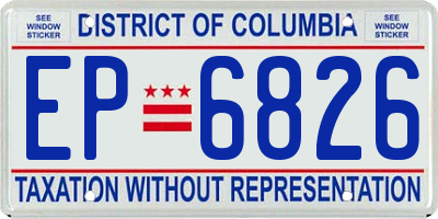 DC license plate EP6826