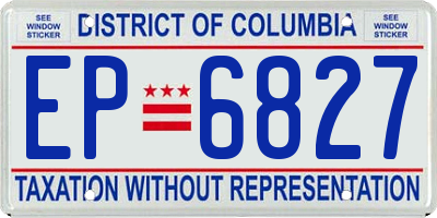 DC license plate EP6827