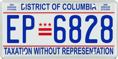DC license plate EP6828
