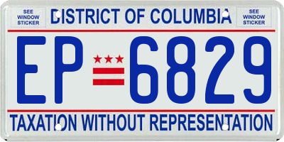 DC license plate EP6829