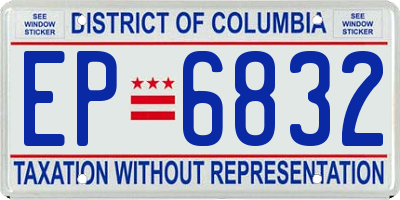 DC license plate EP6832
