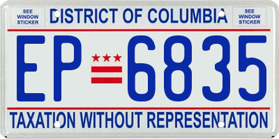 DC license plate EP6835