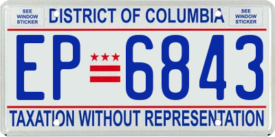 DC license plate EP6843