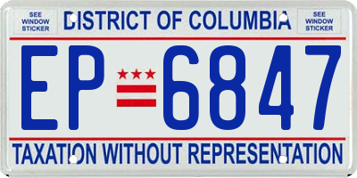 DC license plate EP6847