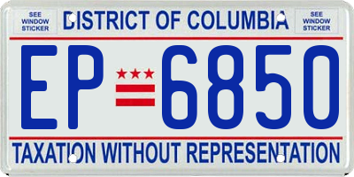 DC license plate EP6850