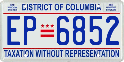 DC license plate EP6852