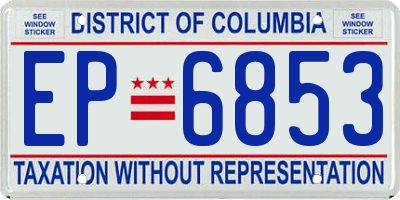 DC license plate EP6853