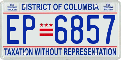 DC license plate EP6857