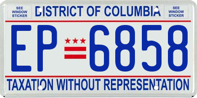 DC license plate EP6858