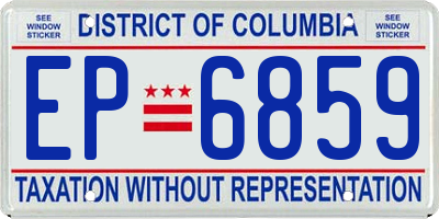 DC license plate EP6859