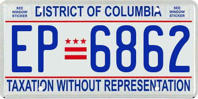 DC license plate EP6862