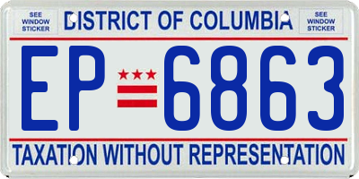 DC license plate EP6863
