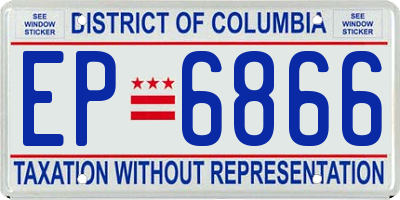 DC license plate EP6866