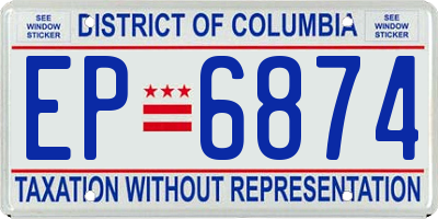 DC license plate EP6874