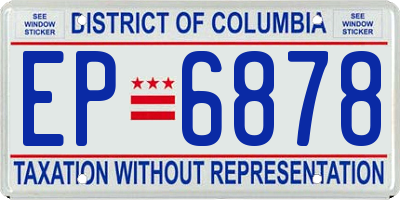 DC license plate EP6878
