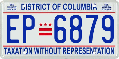 DC license plate EP6879