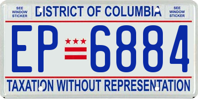 DC license plate EP6884