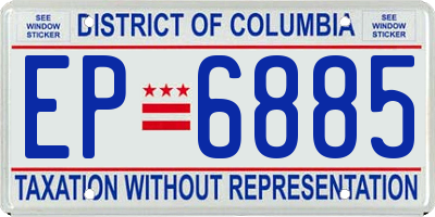 DC license plate EP6885