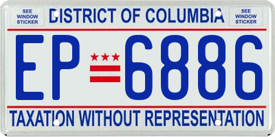 DC license plate EP6886