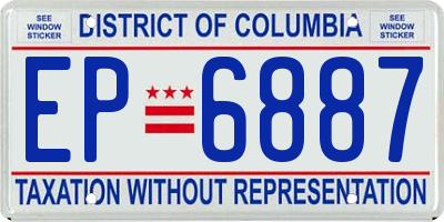 DC license plate EP6887