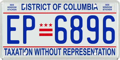DC license plate EP6896