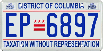 DC license plate EP6897
