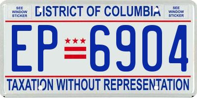 DC license plate EP6904