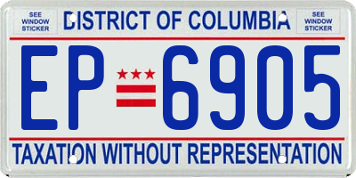 DC license plate EP6905