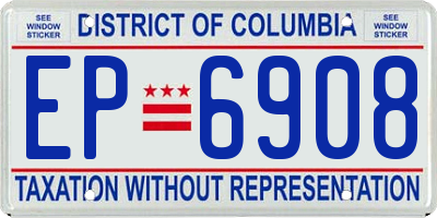 DC license plate EP6908