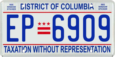 DC license plate EP6909