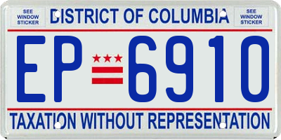 DC license plate EP6910