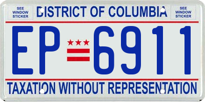 DC license plate EP6911