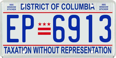 DC license plate EP6913