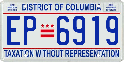 DC license plate EP6919