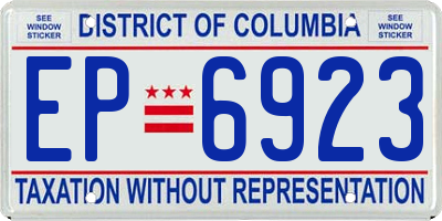 DC license plate EP6923