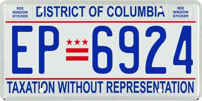 DC license plate EP6924